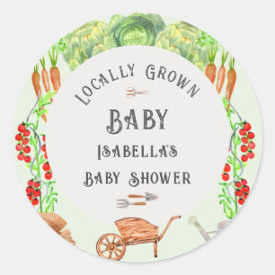 Boerenmarkt Lokale Baby Shower Ronde Sticker