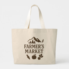 Boerenmarkt met bieten en appels grote tote bag