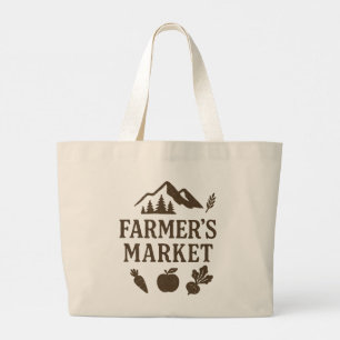 Boerenmarkt met bieten en appels grote tote bag