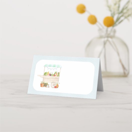 Boerenmarkt met groentestalletje voor jongens plaatskaartje (Voorkant)
