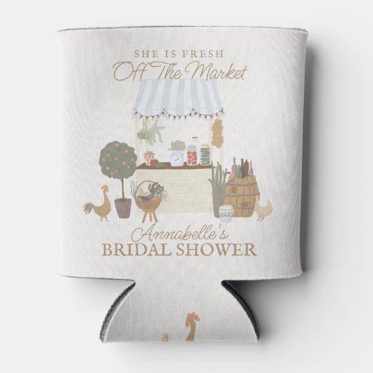 Boerenmarkt met verse bruiloftsfavoriet in het bla blikjeskoeler (Voorkant)