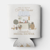 Boerenmarkt met verse bruiloftsfavoriet in het bla blikjeskoeler (Achterkant)