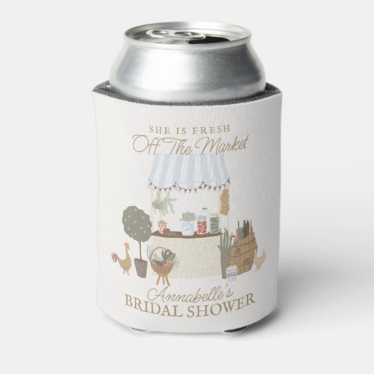 Boerenmarkt met verse bruiloftsfavoriet in het bla blikjeskoeler (Blikje Achterkant)