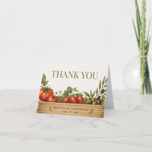 Boerenmarkt Minimalistische Baby Shower Bedankkaart