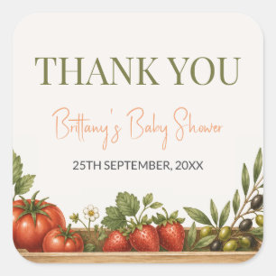 Boerenmarkt Minimalistische Baby Shower Vierkante Sticker