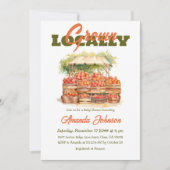 Boerenmarkt perzik lokaal geteeld Baby shower Kaart (Voorkant)