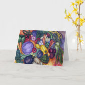 Boerenmarkt Plantaardige waterverf kunst Kaart (Gele Bloem)