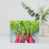 boerenmarkt-radijs briefkaart (Staand voorkant)