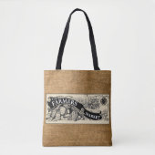 boerenmarkt Rustic Faux Burlap Sjabloon Tote Bag (Voorkant)