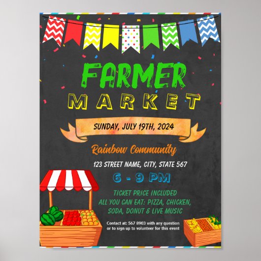Boerenmarkt school sjabloon poster (Voorkant)