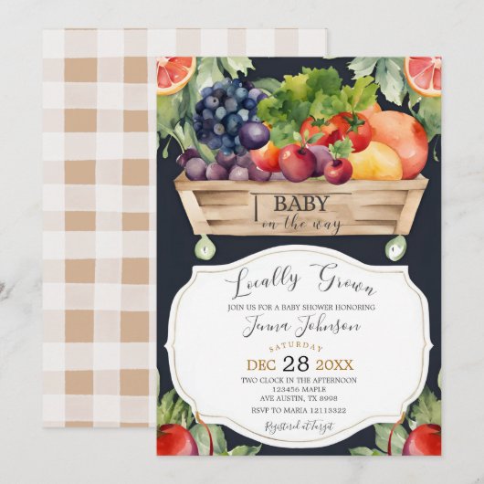 Boerenmarkt stand lokaal geteeld Baby shower Kaart (Voorkant / Achterkant)