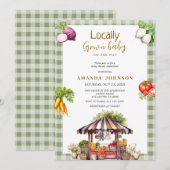 Boerenmarkt stand lokaal geteeld Baby shower Kaart (Voorkant / Achterkant)