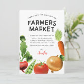 Boerenmarkt Thema Kinderen Verjaardagsfeestje Bedankkaart (Staand voorkant)