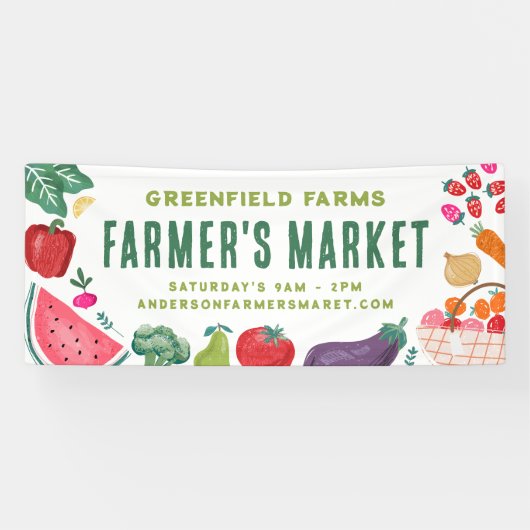 Boerenmarkt Uw Bedrijfsnaam Banner (Horizontaal)