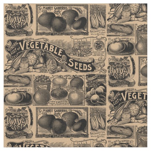  boerenmarkt Vegetable Garden Pattern Stof (Close Up)