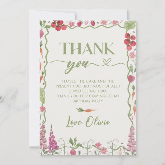 Boerenmarkt verjaardag bedankkaart (Voorkant)