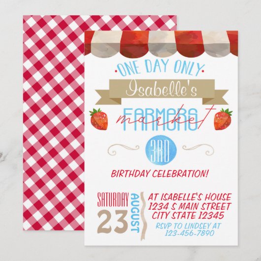 Boerenmarkt Verjaardag Kaart (Voorkant / Achterkant)