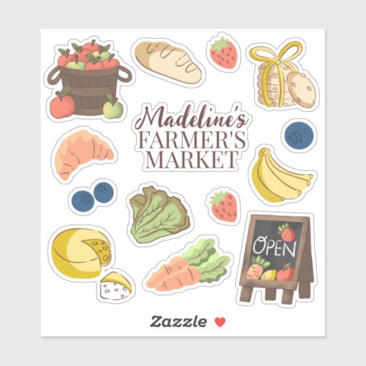 Boerenmarkt verjaardag kinder partij gunst sticker (Vel)