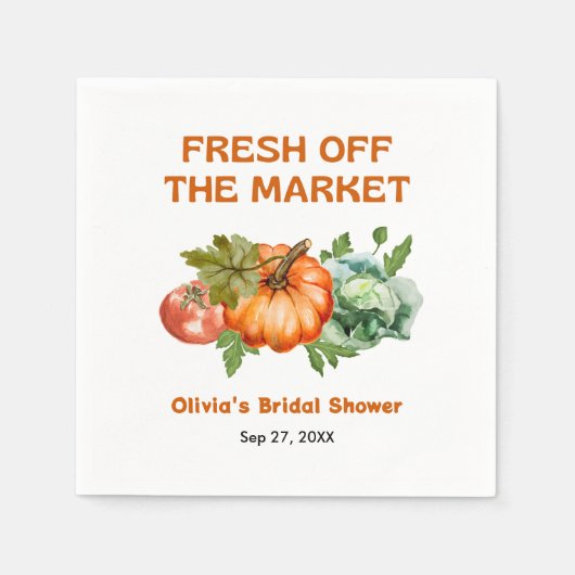 Boerenmarkt Vers Van De Markt Bruidsdouche  Servet (Voorkant)