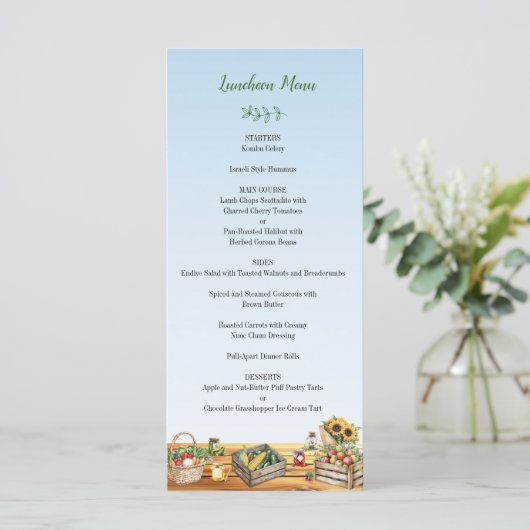 Boerenmarkt, vers van het Vrijgezellenfeest van de Menu (Staand voorkant)