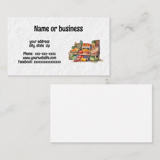 Boerenmarkt Visitekaartje (Voorkant / Achterkant)