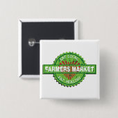 Boerenmarkthart Vierkante Button 5,1 Cm (Voorkant /achterkant)