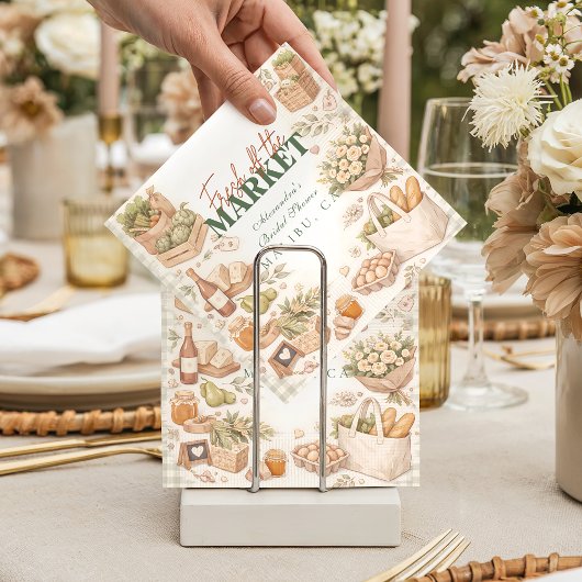 Boerenmarktkalheid Verse Markt Bruidsdiner Servet