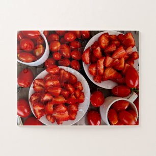 Boerenmarktsfeer   Aardbeien & Roma-tomaten Legpuzzel