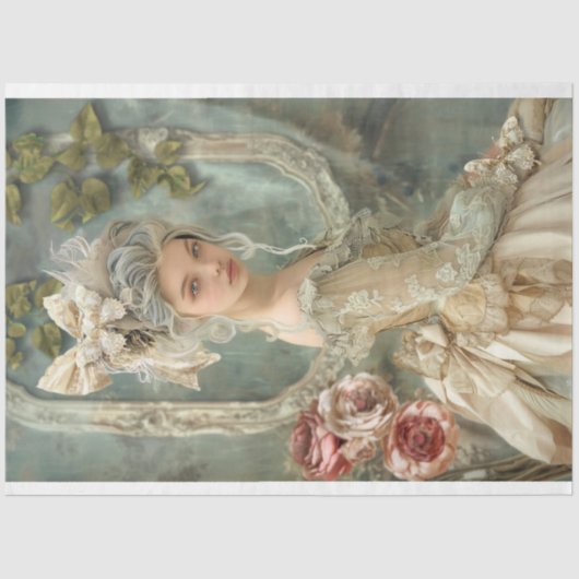  boerenmeisje, Mary Antoinette tijdperk Tissuepapier (Voorkant)