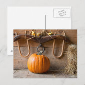 Boerenmuseum. Pompoen in schuur met hooivaal Briefkaart (Voorkant / Achterkant)