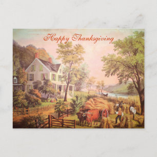 Boerenoogst Vintage Thanksgiving-kaart Briefkaart