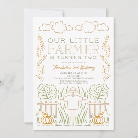 Boerenoogst Vlaggenlijn Kinderverjaardag Kaart (Voorkant)