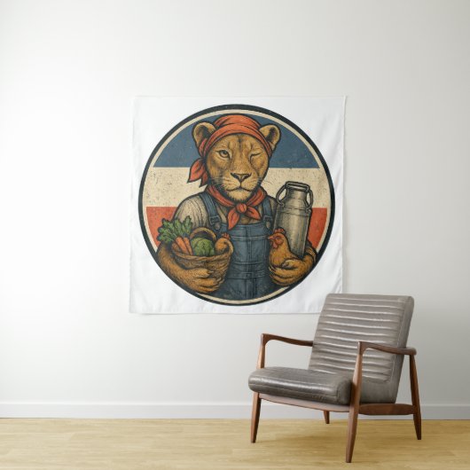 Boerenprotest – Boerin met Trots en Kracht Wandkleed (In situ)