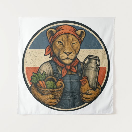 Boerenprotest – Boerin met Trots en Kracht Wandkleed (Voorkant)