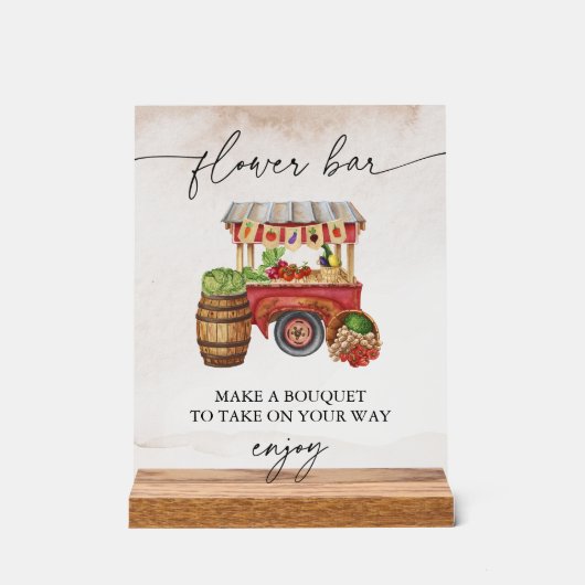 Boerenschap Bloemboeket Bar Bord (Voorkant)