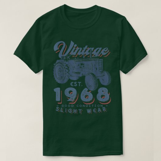 boerentractor opgericht in 1968 54e geboorte t-shirt (Design voorkant)