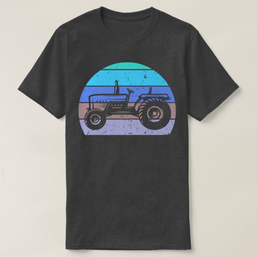 boerentractor Retro Farmer Tractor Silhou T-shirt (Design voorkant)