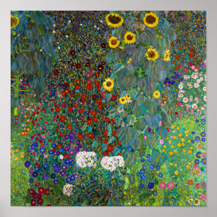 Boerentuin met zonnebloemen Gustav Klimt Poster