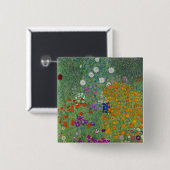 Boerentuin, Olieverfschilderij, Gustav Klimt Vierkante Button 5,1 Cm (Voorkant /achterkant)