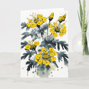 Boerenwormkruid - Waterverf bloemen Kaart