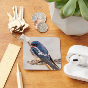 Boerenzwaluw, Briljante Blauwe Zangvogel Sleutelhanger