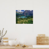 Boergras boven het meer van Grinnell in de Velen Poster (Keuken)