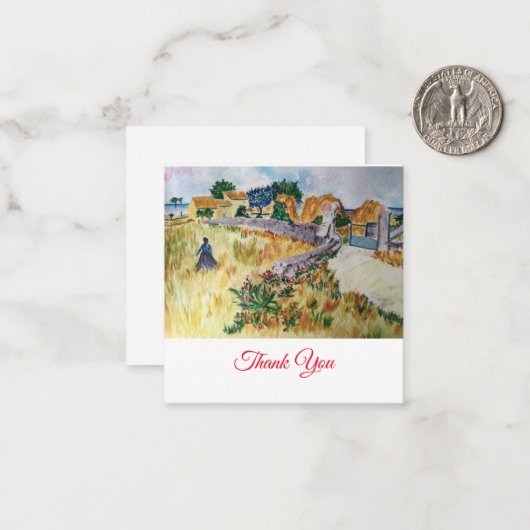 Boerij in Provence in de stijl van Van Gogh Notitiekaartje (Voorkant / Achterkant in situ)