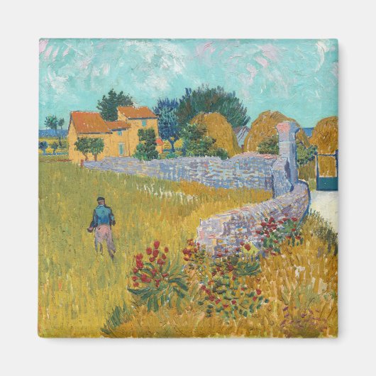 Boerij in Provence | Vincent Van Gogh Magneet (Voorkant)
