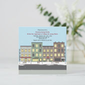 Boerijen in de uitnodiging van de City Housewarmin (Staand voorkant)