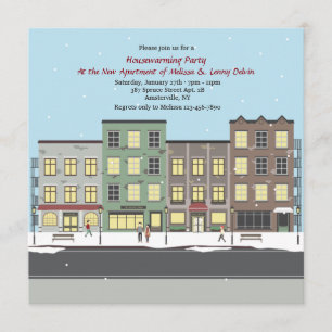 Boerijen in de uitnodiging van de City Housewarmin