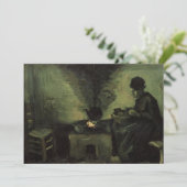 Boerin bij de haard door Vincent van Gogh (Staand voorkant)