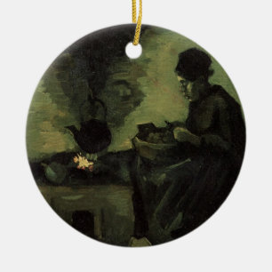 Boerin bij de haard door Vincent van Gogh Keramisch Ornament