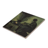 Boerin bij de haard door Vincent van Gogh Tegeltje (Zijkant)