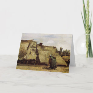 Boerin die een huis graaft door Vincent van Gogh Kaart